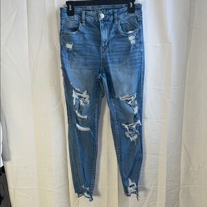American Eagle Outfitters Ripped Blue Skinny Jeans